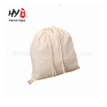 Natural white recycled cotton canvas drawstring travelling bag